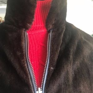 Mink & Leather Reversible Women’s Bomber Jacket